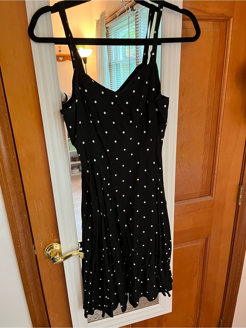 Old Navy Black and White Polka Dot Midi Dress